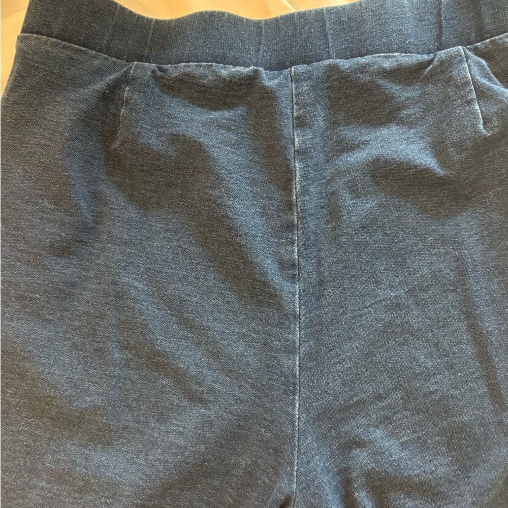 J. Jill Indigo Denim Knit Ponte Crops - Picture 8 of 15